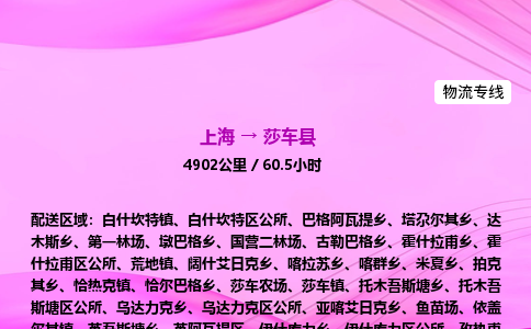上海到莎车县物流专线_上海物流到莎车县_上海至莎车县物流公司