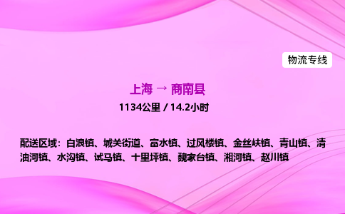 上海到商南县物流专线_上海物流到商南县_上海至商南县物流公司