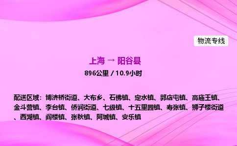 上海到阳谷县物流专线_上海物流到阳谷县_上海至阳谷县物流公司