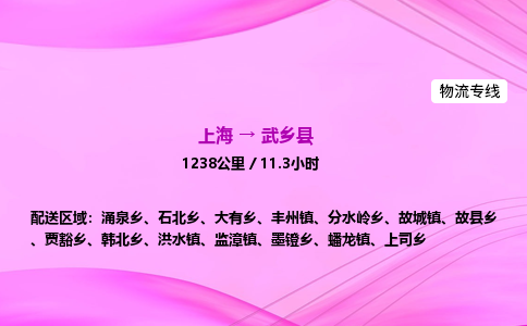 上海到武乡县物流专线_上海物流到武乡县_上海至武乡县物流公司