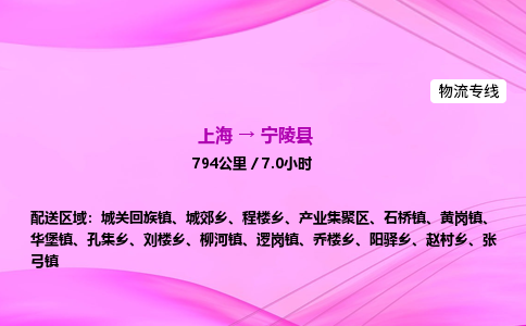 上海到宁陵县物流专线_上海物流到宁陵县_上海至宁陵县物流公司