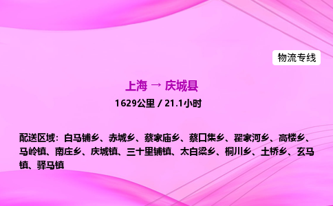 上海到庆城县物流专线_上海物流到庆城县_上海至庆城县物流公司