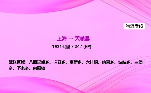 上海到天峨县物流专线_上海物流到天峨县_上海至天峨县物流公司