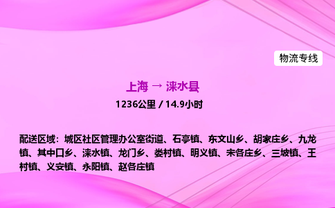 上海到涞水县物流专线_上海物流到涞水县_上海至涞水县物流公司