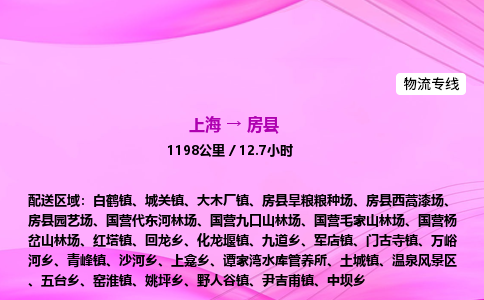 上海到房县物流专线_上海物流到房县_上海至房县物流公司