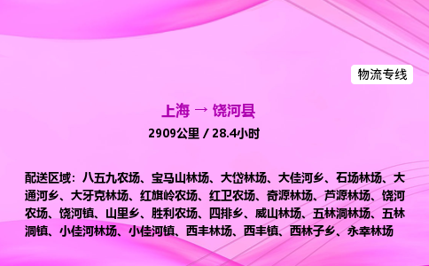 上海到饶河县物流专线_上海物流到饶河县_上海至饶河县物流公司