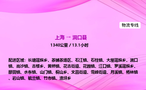上海到洞口县物流专线_上海物流到洞口县_上海至洞口县物流公司