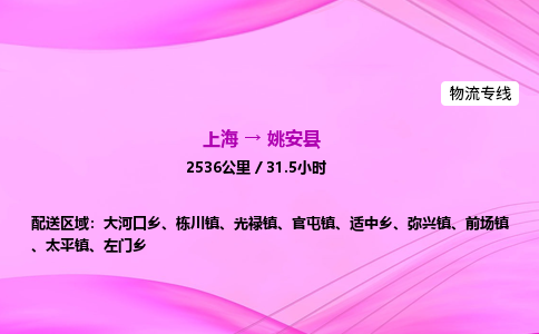 上海到姚安县物流专线_上海物流到姚安县_上海至姚安县物流公司
