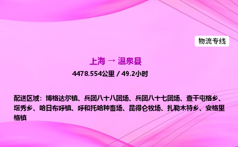 上海到温泉县物流专线_上海物流到温泉县_上海至温泉县物流公司