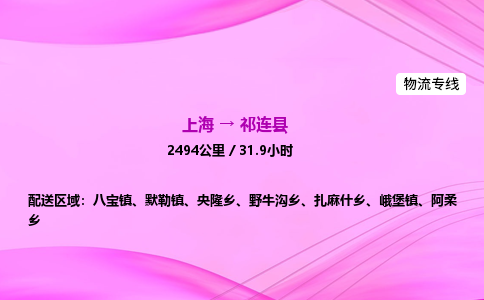 上海到祁连县物流专线_上海物流到祁连县_上海至祁连县物流公司