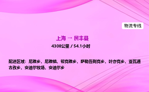 上海到民丰县物流专线_上海物流到民丰县_上海至民丰县物流公司
