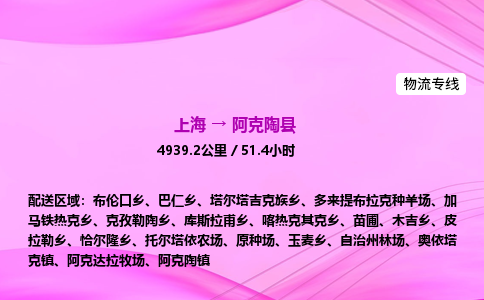 上海到阿克陶县物流专线_上海物流到阿克陶县_上海至阿克陶县物流公司